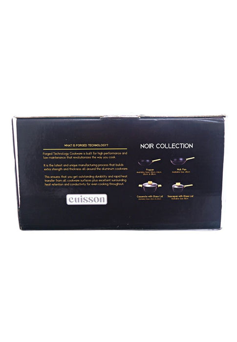 Cuisson Noir Collection Black Saucepan 18cm with Glass Lid