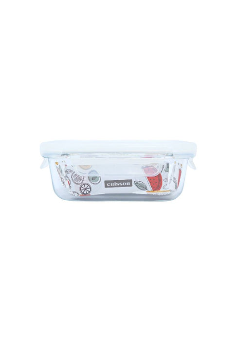 Cuisson Rectangle Glass Food Container 180ml with Lid - White