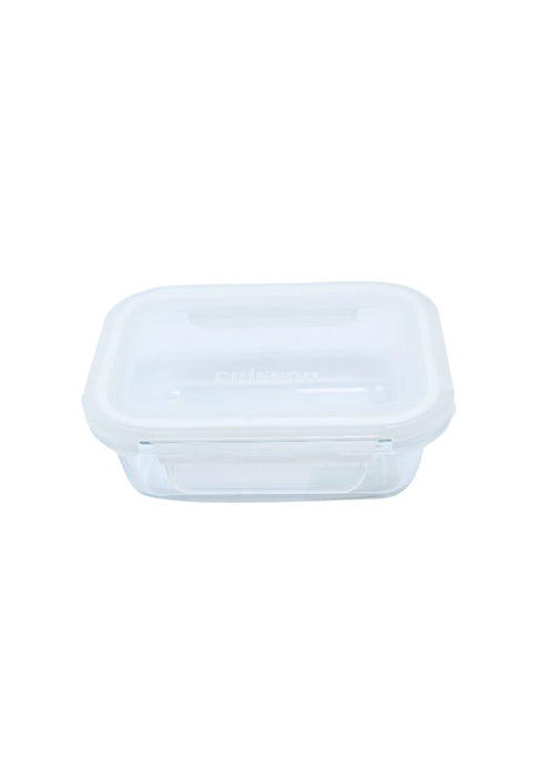 Cuisson Rectangle Glass Food Container 180ml with Lid - White