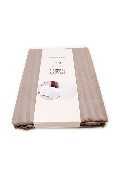 Jacquard Stripes Bedsheet Fitted Sheet - Full with 2pc Pillow Case