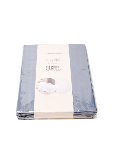 Jacquard Stripes Bedsheet Fitted Sheet - Full with 1pc Flat Sheet and 2pc Pillow Case
