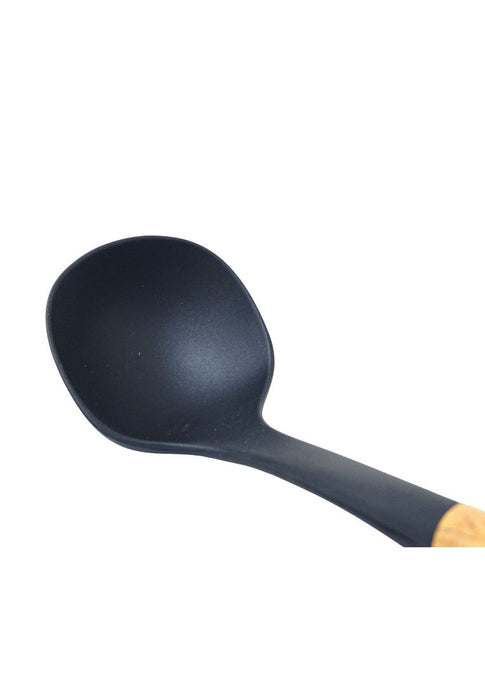 Eurochef Heavy Duty Silicone Soup Ladle With Handle Wood Design