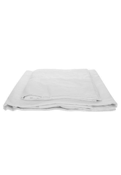Earth Series Fitted Bed Sheet Full 54 x 78" with 2piece Pillow Case - Plain White