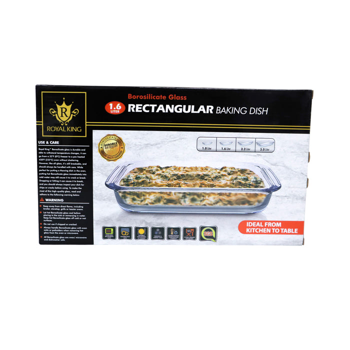 Royal King Rectangle Glass Baking Dish 1.6L