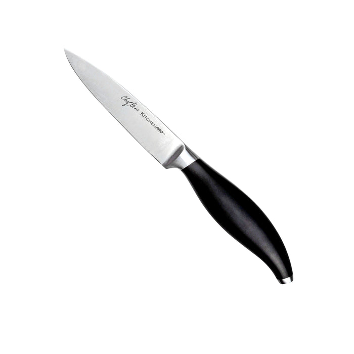 Kitchen Pro Chef Gene Gonzales Flair Collection Stainless Paring Knife 3.5" with Black Handle