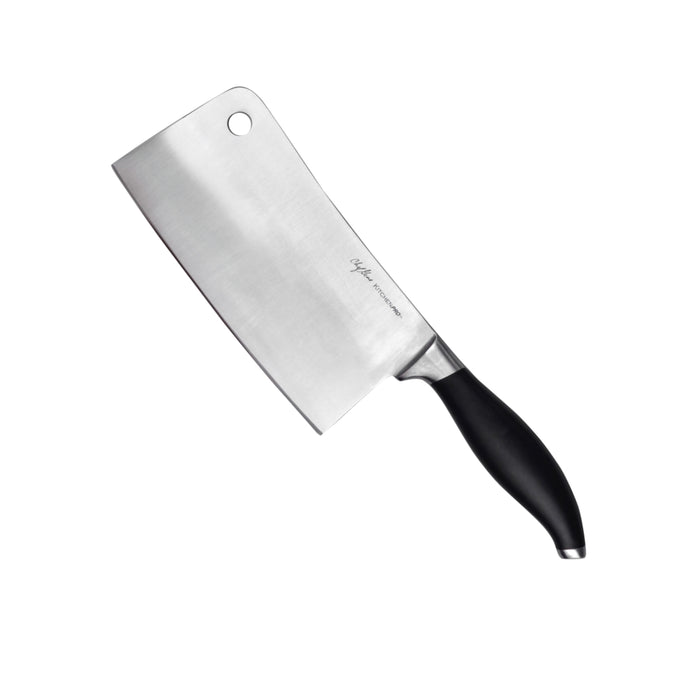 Kitchen Pro Chef Gene Gonzales Flair Collection Stainless Cleaver Knife 7" with Black Handle