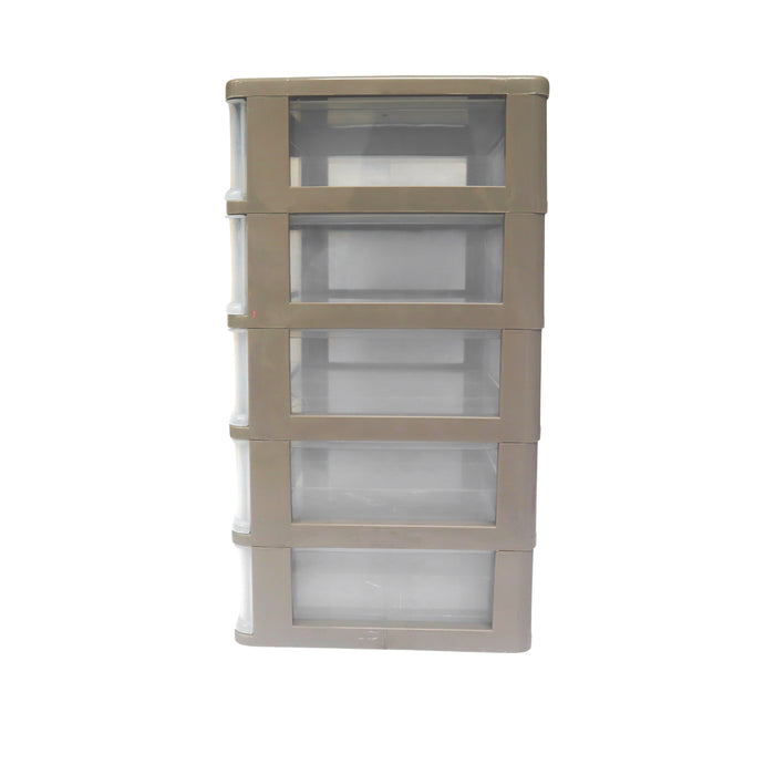 Megabox 5-Layered Medium Mini Drawer 34.5 x 25.5 x 40cm (MG-168S-5L) - Stone Grey