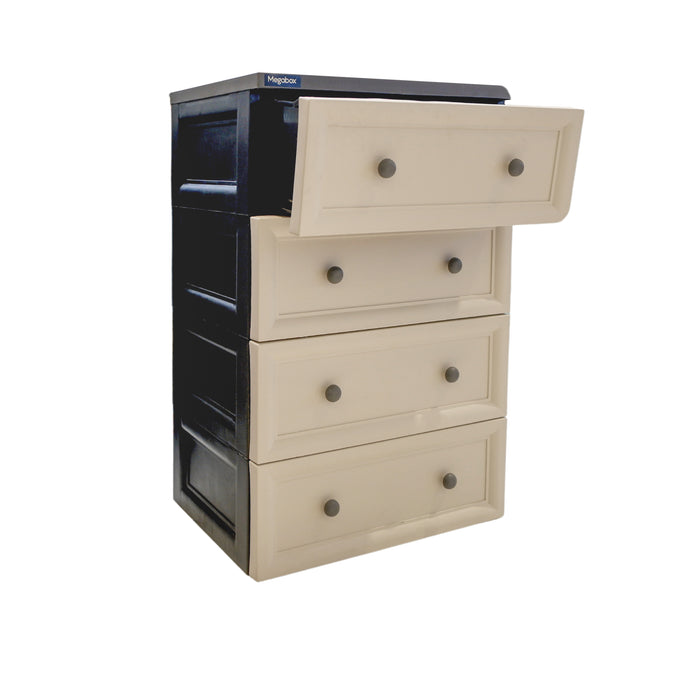 Megabox 4-Layered Drawer with Black Body 59 x 42 x 90cm (MG-190-4L)