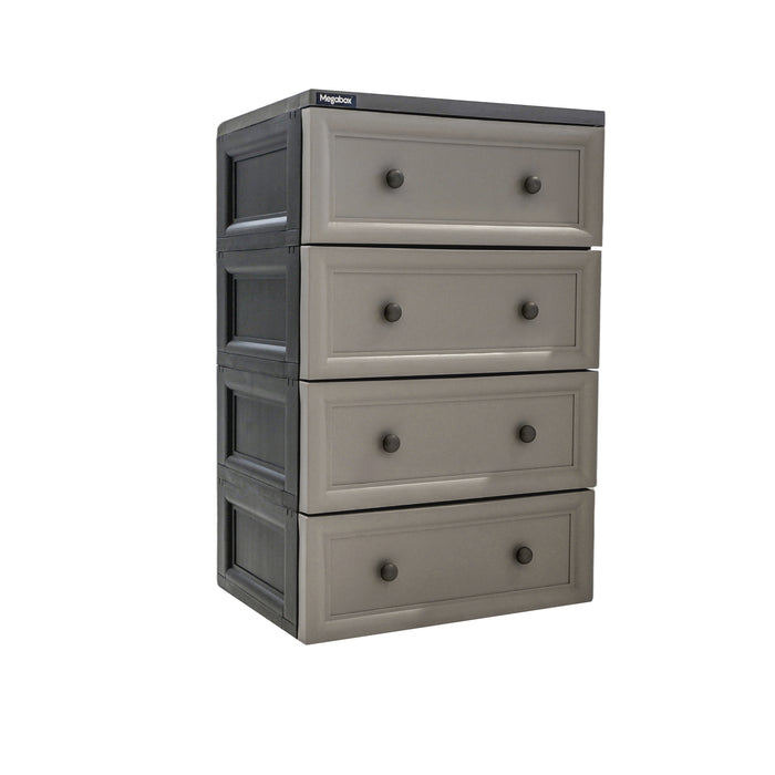 Megabox 4-Layered Drawer with Black Body 59 x 42 x 90cm (MG-190-4L)