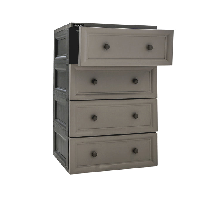 Megabox 4-Layered Drawer with Black Body 59 x 42 x 90cm (MG-190-4L)