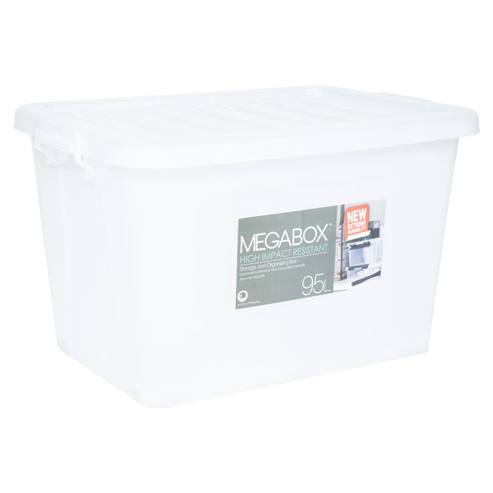 Megabox Storage 95L Clear 67.6cm x 47.8cm x 41cm