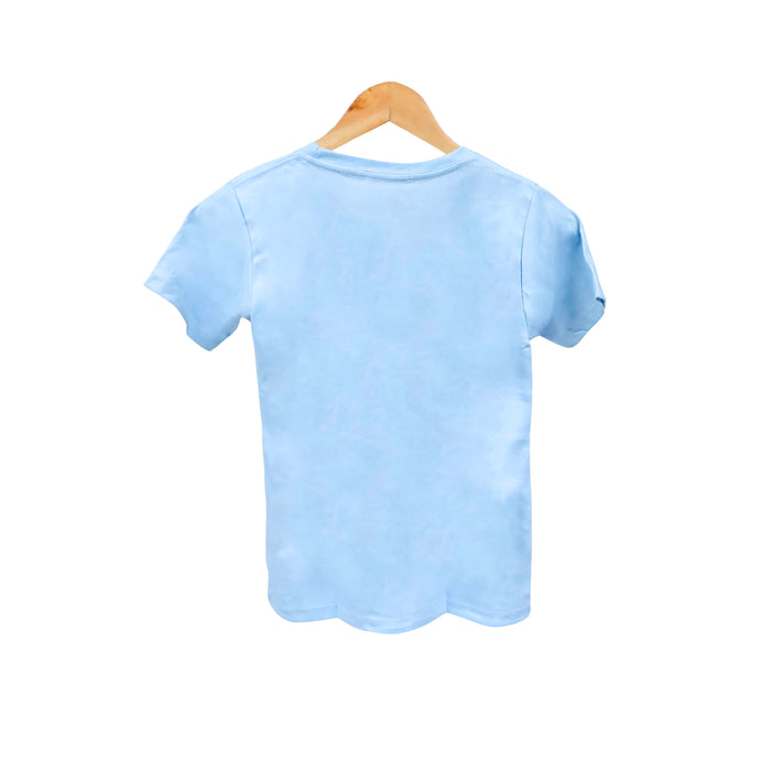 Kidscapade B Short Sleeves T-Shirt with Dinosaur Face Print - Blue