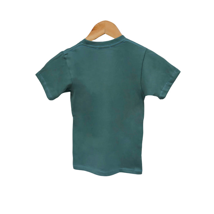 Kidscapade B Short Sleeves T-Shirt with Dinosaur Face Print - Bayleaf