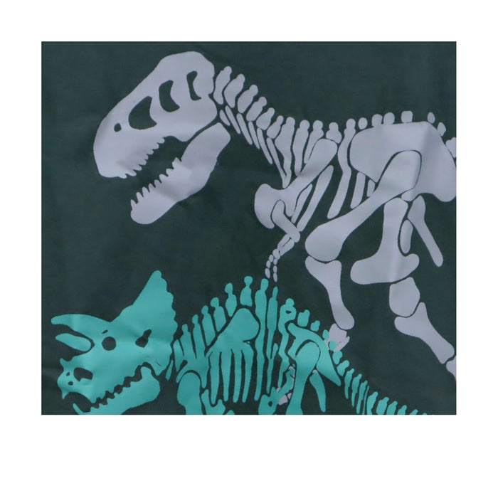 Kidscapade B Short Sleeves T-Shirt with 3 Skeleton Dinosaur Print - Moss Green