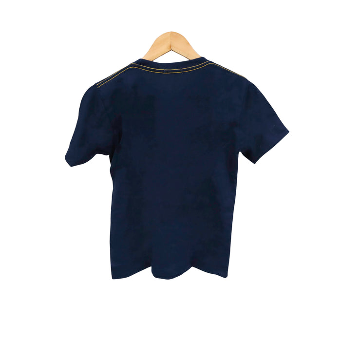 Kidscapade B Short Sleeves T-Shirt with Skeletal T-Rex Print - Navy Blue