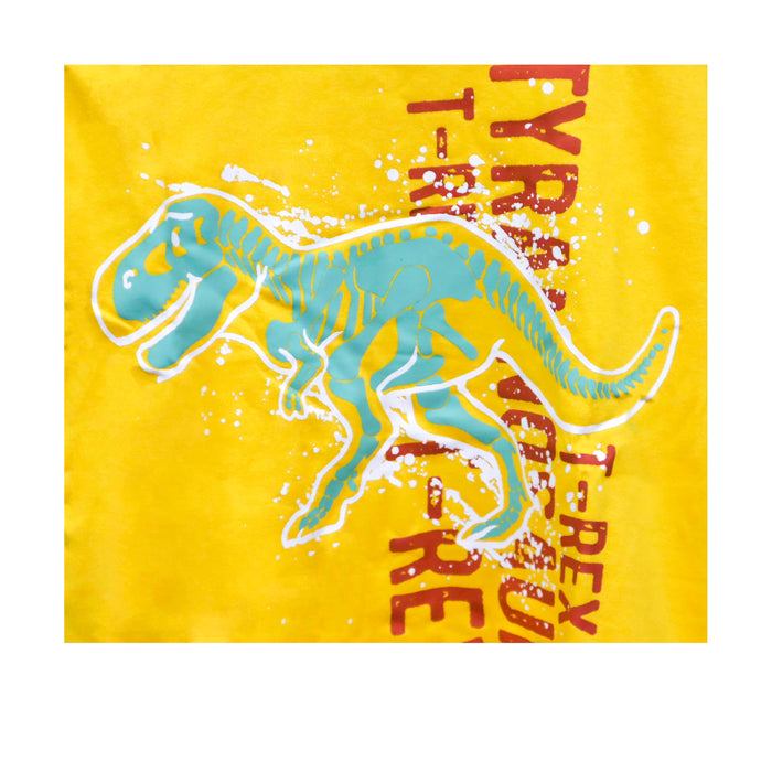 Kidscapade B Short Sleeves T-Shirt with Skeletal T-Rex Print - Sunkist