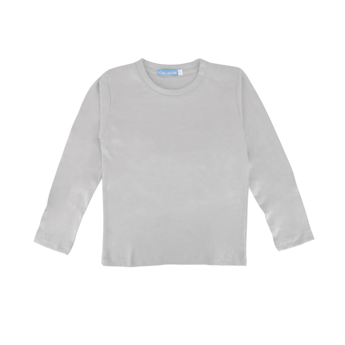 Kidscapade B Round Neck Plain Long Sleeves - Light Gray