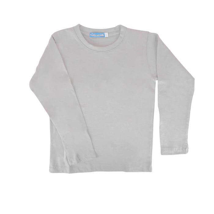 Kidscapade B Round Neck Plain Long Sleeves - Light Gray