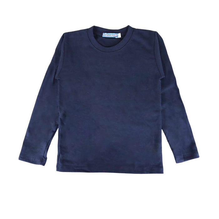 Kidscapade B Round Neck Plain Long Sleeves - Navy Blue