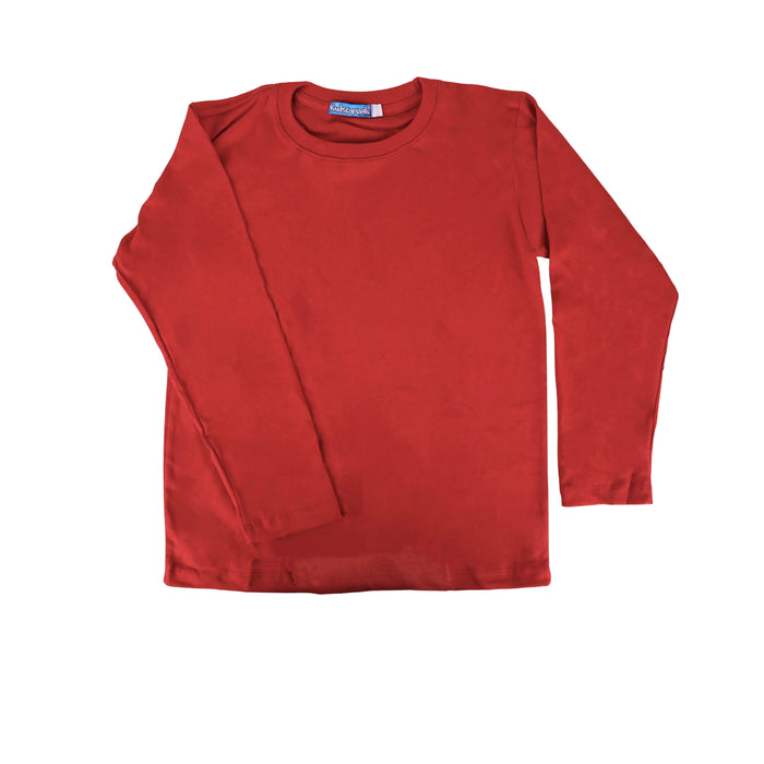 Kidscapade B Round Neck Plain Long Sleeves - Red