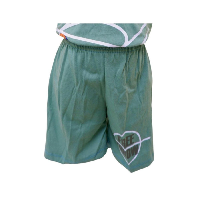 Landmark Short Set Sando 2 Stone Basketball Free-Throw Print Olive/Shale