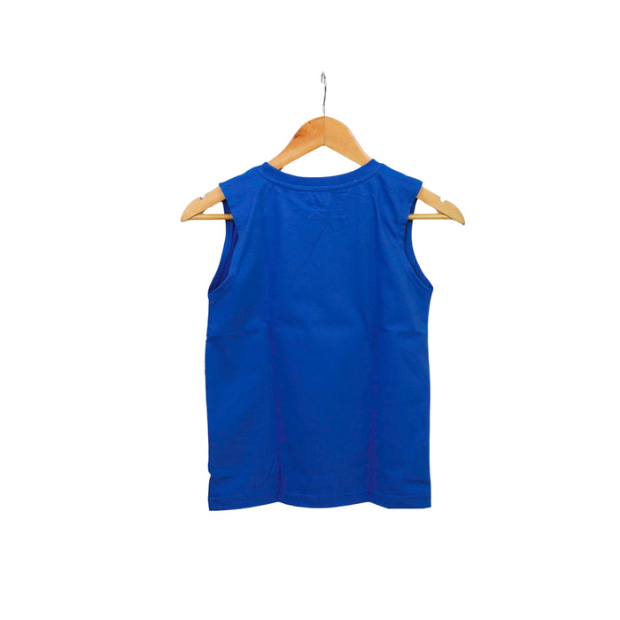 JKC Muscle Shirt with Shark Spot Print - Blue