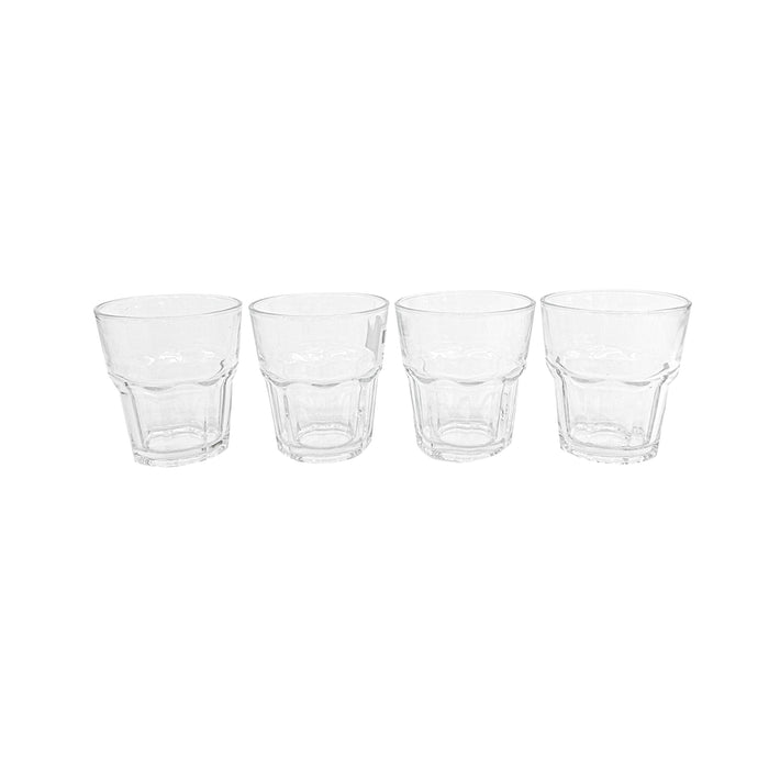 Masflex 4 piece Curved Glass 300ml Tumbler Set