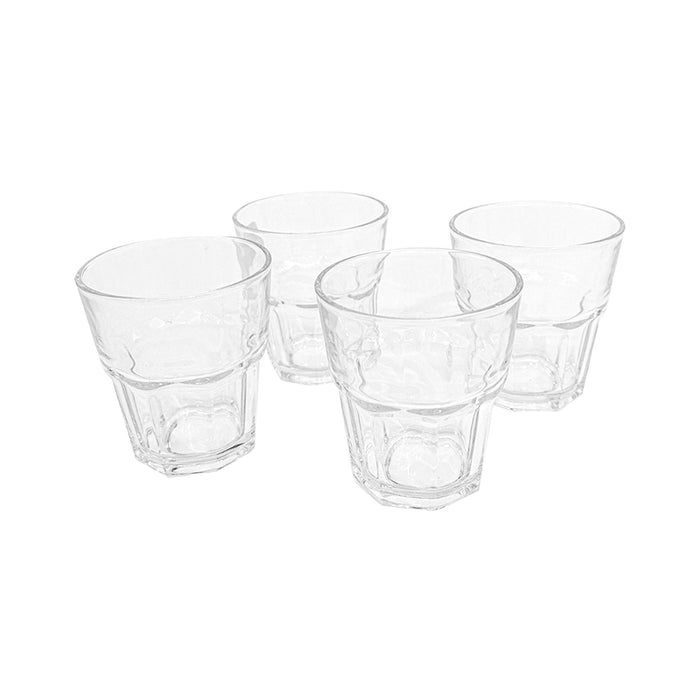 Masflex 4 piece Curved Glass 300ml Tumbler Set