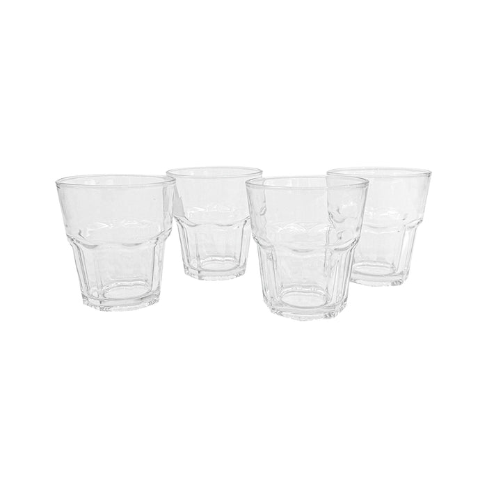 Masflex 4 piece Curved Glass 300ml Tumbler Set