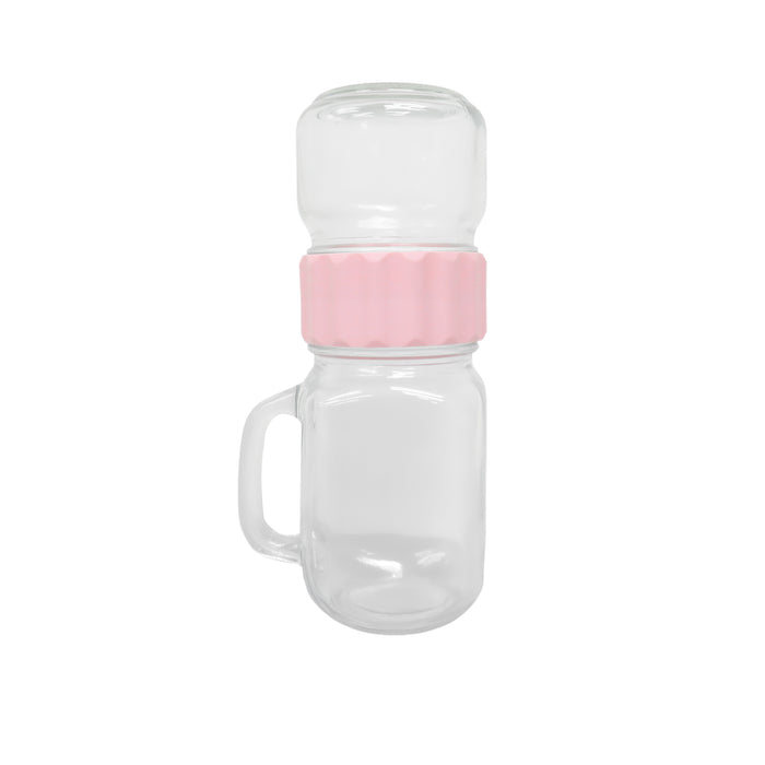 Edge Houseware Pink Band Carry-on Mason Jar 250ml & 500ml