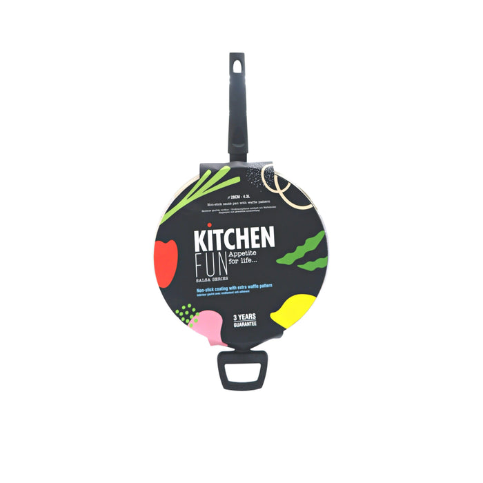 Kitchen Fun Salsa Saute Pan 28cm with Lid and Helper Handle