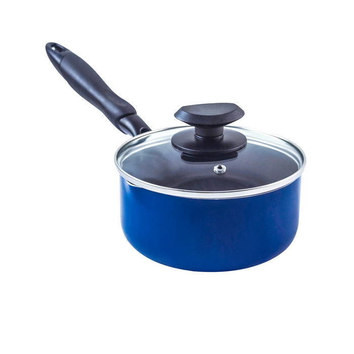 Masflex Non-stick Saucepan 16cm with 2 Side Spout and Glass Lid