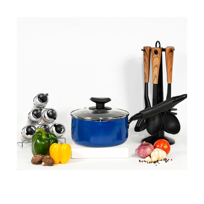 Masflex Non-stick Saucepan 16cm with 2 Side Spout and Glass Lid