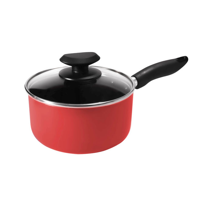 Masflex Non-stick Saucepan 16cm with 2 Side Spout and Glass Lid