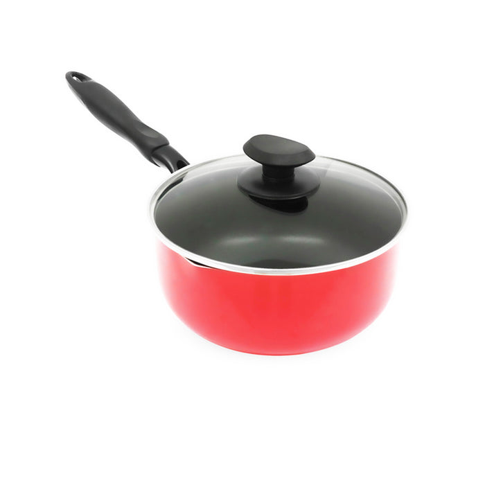 Masflex Non-stick Saucepan 16cm with 2 Side Spout and Glass Lid