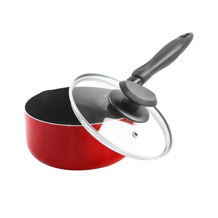 Masflex Non-stick Saucepan 16cm with 2 Side Spout and Glass Lid