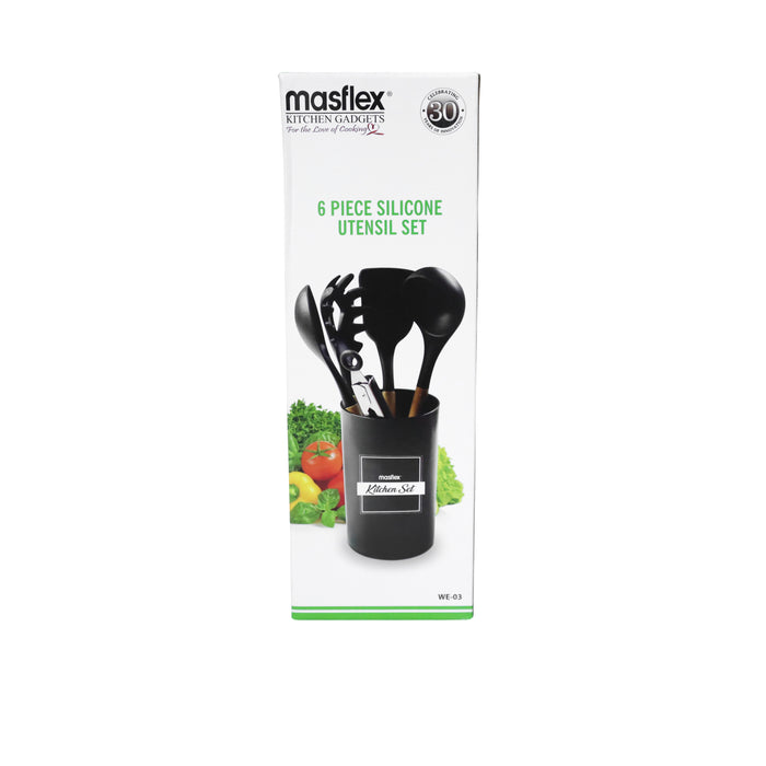 Masflex 6 piece Kitchen Utensil Set - Black