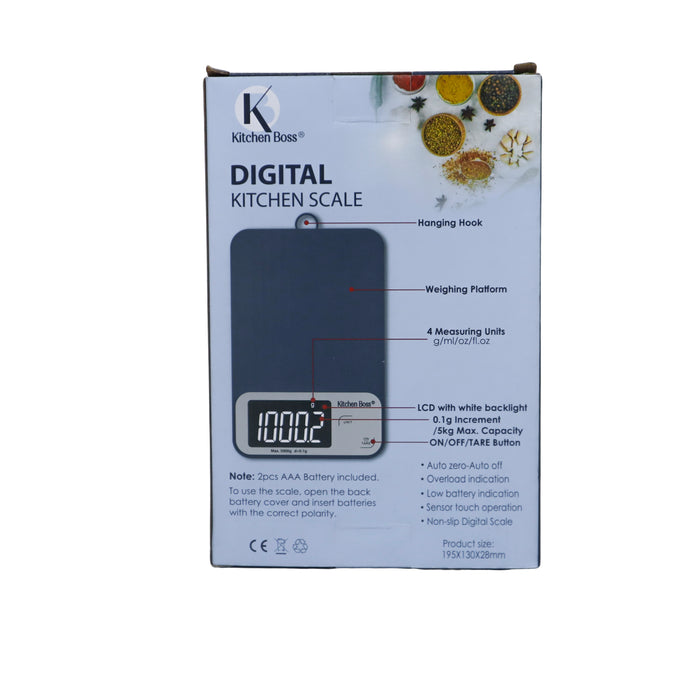 Kitchen Boss Digital Kitchen Scale 5kg 19.5 x 13 x 2.8cm