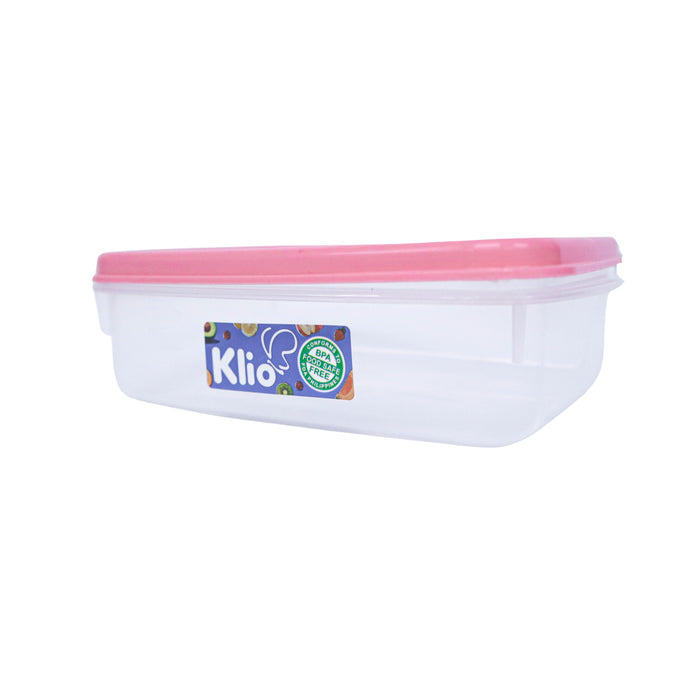 Klio Rectangular Small Stackable Food Keeper 480ml with Cover 15 x 11 x 5cm