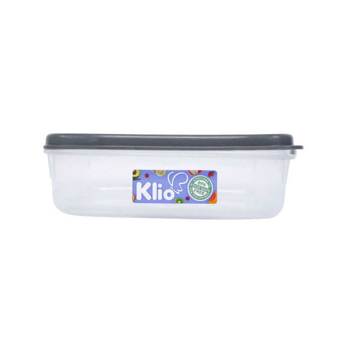 Klio Rectangular Small Stackable Food Keeper 480ml with Cover 15 x 11 x 5cm