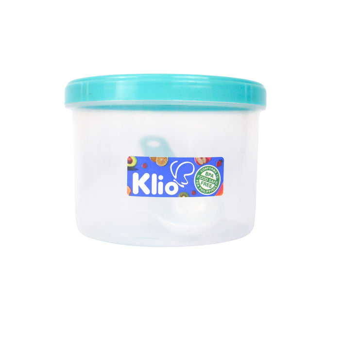 Klio Round Short Clear Canister 400ml with Lid and Scooper 10 x 10 x 8cm