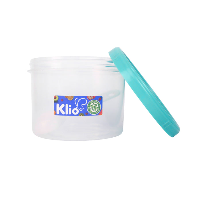 Klio Round Short Clear Canister 400ml with Lid and Scooper 10 x 10 x 8cm