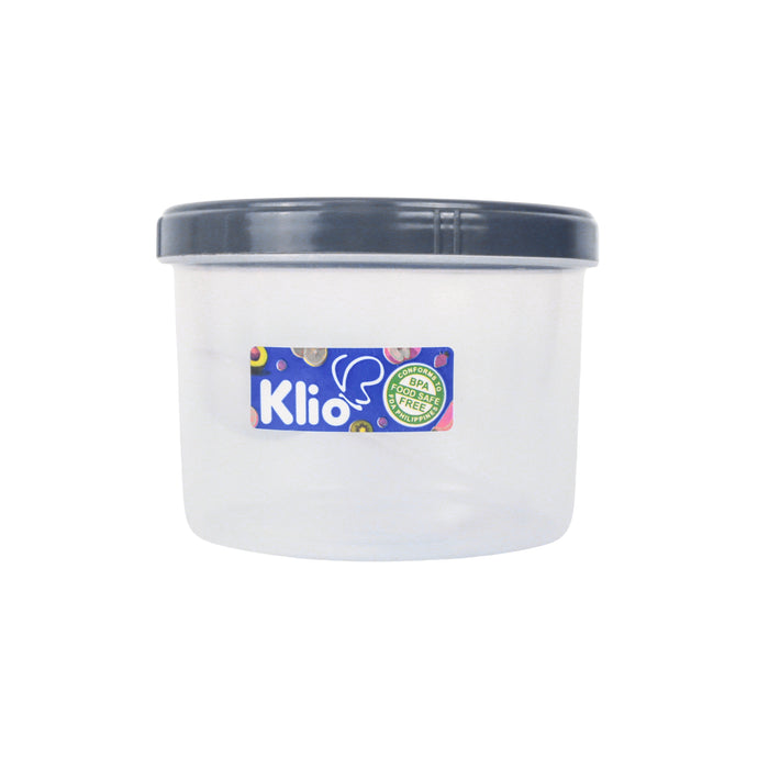 Klio Round Short Clear Canister 400ml with Lid and Scooper 10 x 10 x 8cm