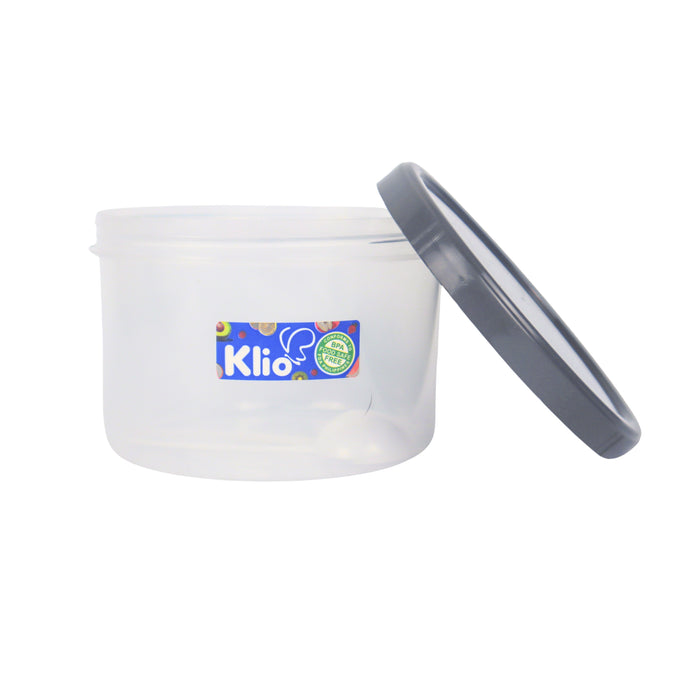 Klio Round Short Clear Canister 400ml with Lid and Scooper 10 x 10 x 8cm