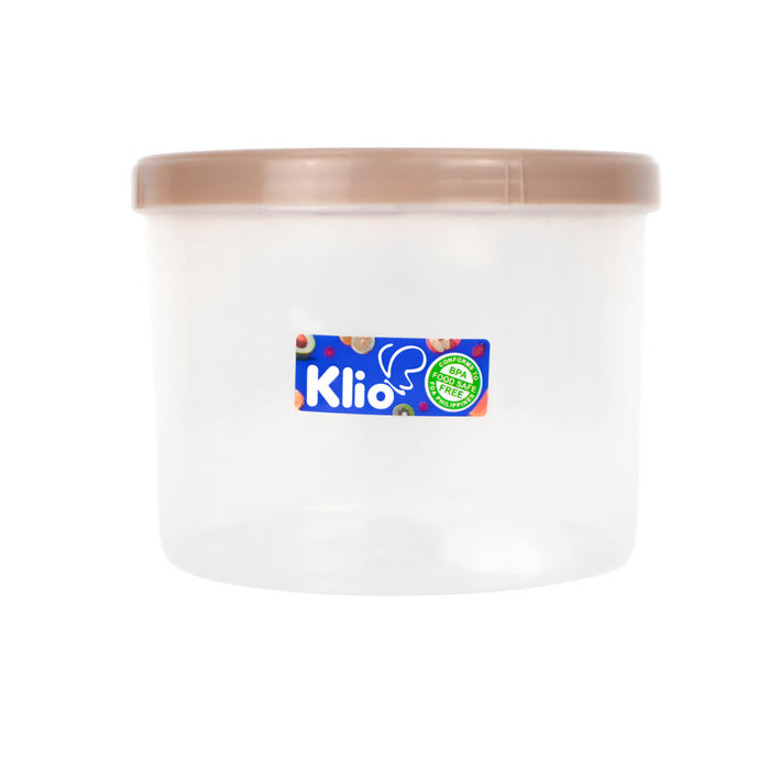 Klio Round Short Clear Canister 400ml with Lid and Scooper 10 x 10 x 8cm