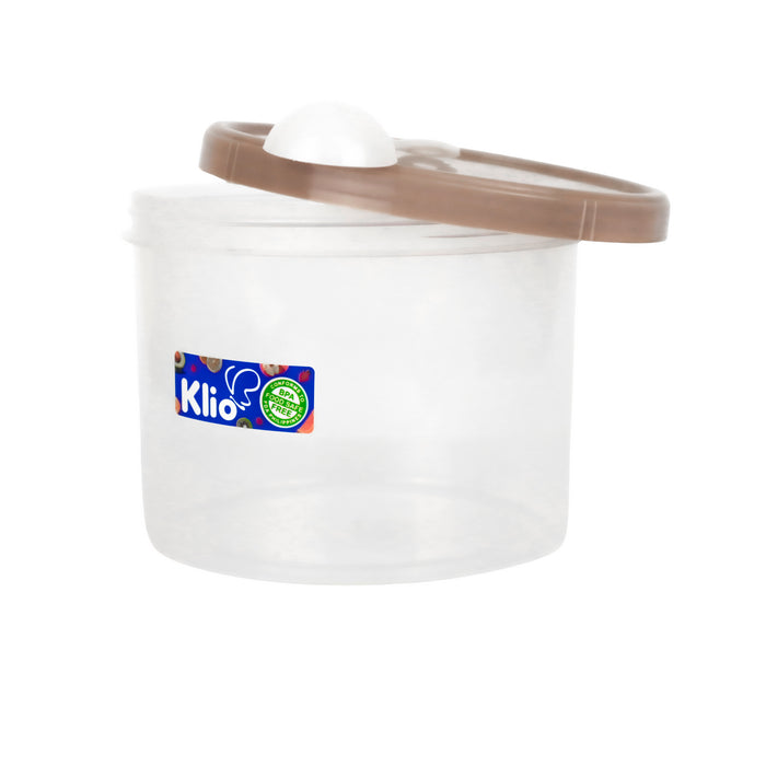 Klio Round Short Clear Canister 400ml with Lid and Scooper 10 x 10 x 8cm