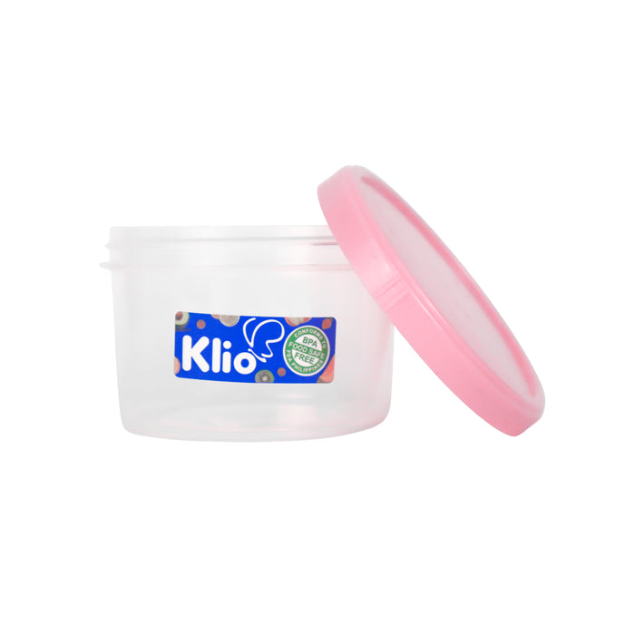 Klio Round Short Clear Canister 400ml with Lid and Scooper 10 x 10 x 8cm