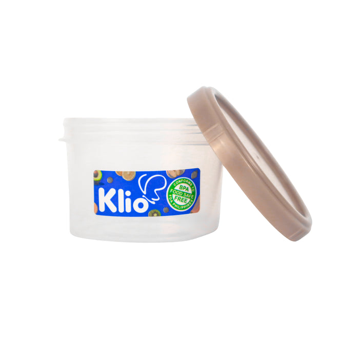 Klio Round Short Clear Canister 600ml with Lid and Scooper 12 x 12 x 8cm