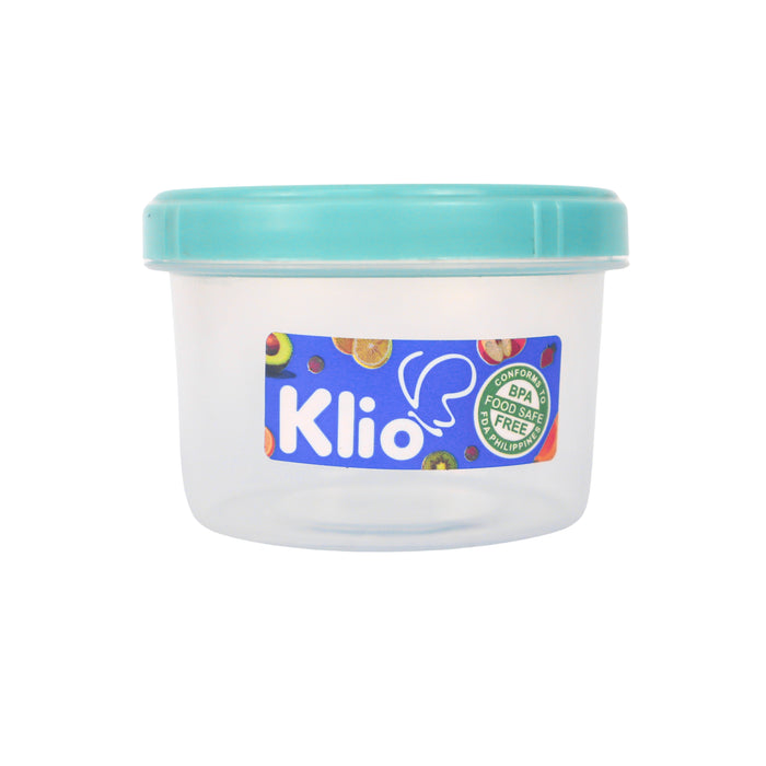 Klio Round Short Clear Canister 100ml with Lid 7 x 7 x 5cm