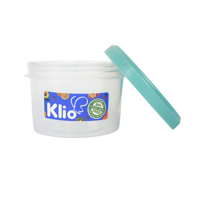 Klio Round Short Clear Canister 100ml with Lid 7 x 7 x 5cm